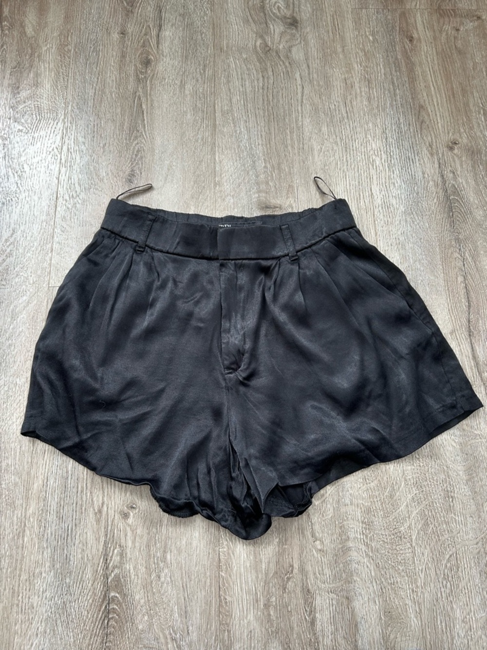 Zara Black High-Waist Flowing Shorts
